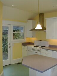 the tiny addition - we lost the french doors, but gained usable counter space