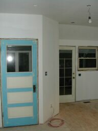 mud room door, new back door & window