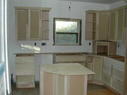 sink window & counters, island